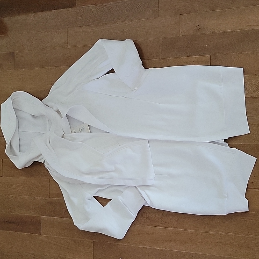 Fabletics White Hooded Long Cardigan